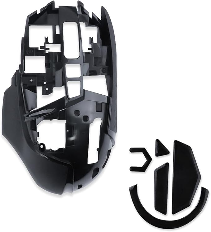 New Grip Tape Case Top Case Shell Mouse Housing Framework Cover with Mice Feet Sticker Replacement for Logitech G502 Wireless Gaming Mouse