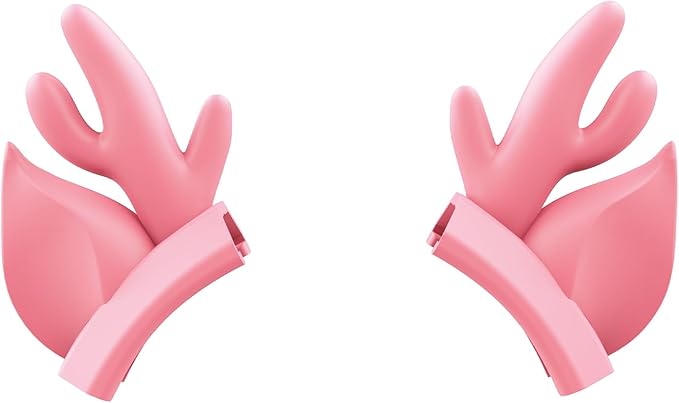 Pink Deer Antler Ears for Headphones, Silicone Cute Ears Attachment, Lovely Detachable Accessories Fit for Gaming Headset, Lightweight & Durable