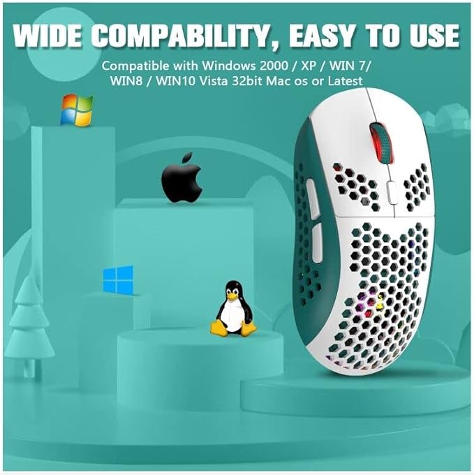 ZIYOU LANG Wired RGB Gaming Mouse,65G Lightweight Honeycomb Ultralight Mouse with High Precision Sensor 6400DPI,6 Button Programmable USB Gaming Mice,Precise Registration for PC Gamers Xbox PS4 Users