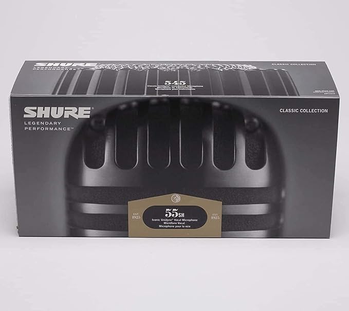 Shure 55SH Series II Iconic Microphone - Vintage Style, Rich Sound Quality, Rugged Construction, Shock-Mounted Noise Reduction for Vocals & Instruments-for Live Performances & Studio Recording