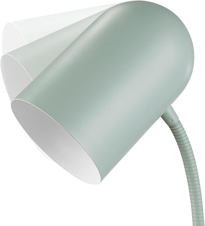 Globe Electric 52302 Carter 15" Clip-Arm Desk Lamp, Matte Teal, Adjustable Gooseneck Arm, in-Line On Off Switch