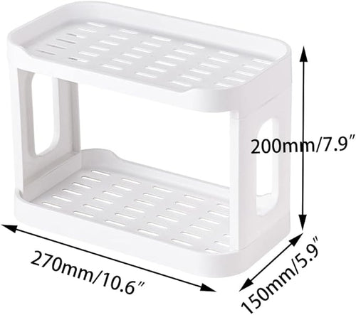2-Tier Desk Organizers & Dispensers，Mail Holder for Office Desk Organization，Kitchen Spice Rack or Bathroom Countertop Organizer, Gift for Teachers, Classmates, and Friends,White