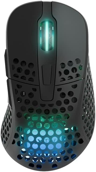 Xtrfy M4 Wireless, Wireless Ultra-Light Gaming Mouse, Optimised for E-Sports, 2.4 GHz, RF RGB Lighting, Adaptable Ergonomic Right-Handed Mouse, Rechargeable, Black
