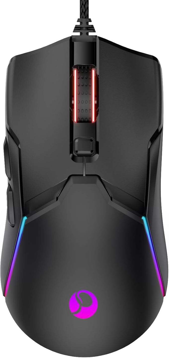 Wired Ergonomic Mouse,Gaming Mouse All Keys are editable, 12 Backlit Modes,8000 DPI Wired Optical Mouse,Software Supports DIY Keybinds Button for Gamer Bigger and Office