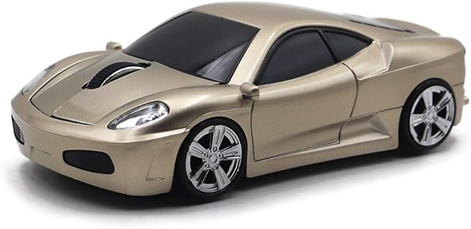 MGbeauty Wireless Mouse Sport Car Mouse Computer Optical Mice for PC Laptop MAC (Gold)
