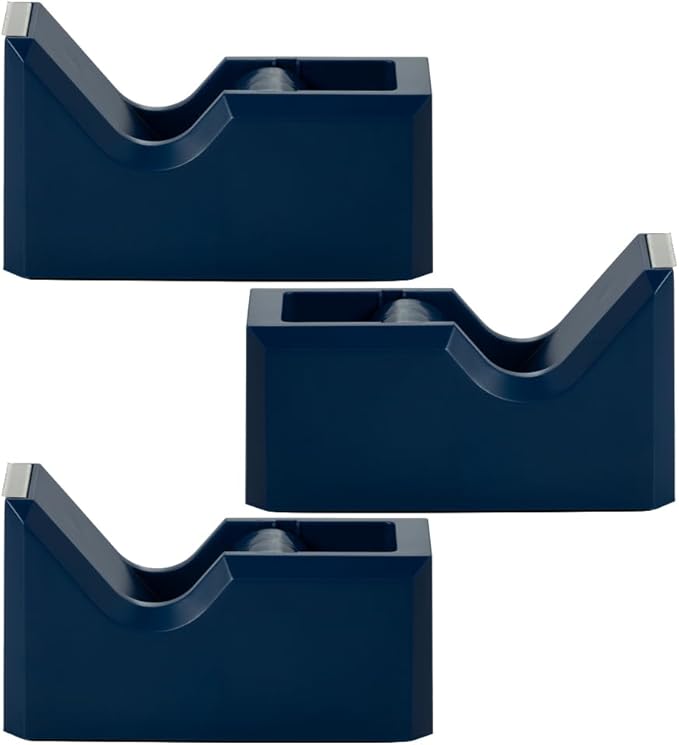 JAM PAPER Colorful Desk Tape Dispensers - Navy Blue - 3/Pack