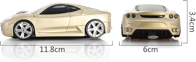 MGbeauty Wireless Mouse Sport Car Mouse Computer Optical Mice for PC Laptop MAC (Gold)