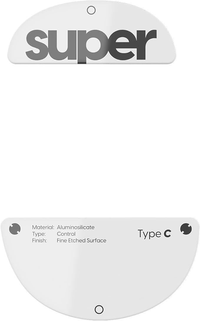 Superglide Glass Mouse Skates - Consistent Controllable Glide, Polished Round Edge, Super Balanced Gaming Mouse Feet with Durable Sole for Pulsar JV-X Pro Series (Type-C, White)