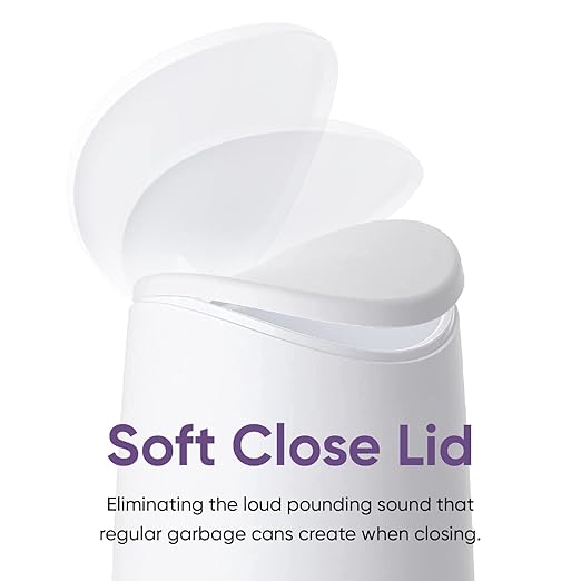 Superio Mini Bathroom Trash Can with Lid and Foot Pedal (3 Liter/0.75 Gal) White Modern Plastic Step On Garbage Can, Small Waste Bin for Bathroom, Bedroom, Office, Desktop, Counter