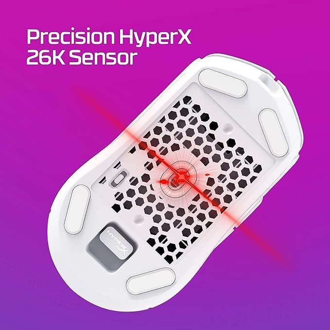 HyperX Pulsefire Haste 2 – Wireless Gaming Mouse- Ultra Lightweight, 61g, 100 Hour Battery Life, Dual Wireless Connectivity, Precision Sensor - White (Renewed)
