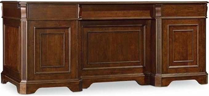 BOWERY HILL 2-Piece Office Set of Executive Desk & Filing Cabinet in Cherry