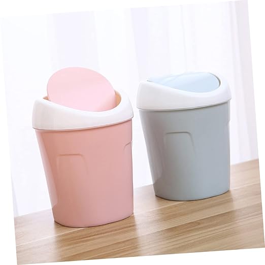 KOMBIUDA 3pcs Desk Trash Can Mini Bedroom Waste Bin Slim Trash Bin for Car Home Trash Can Desktop Waste Container