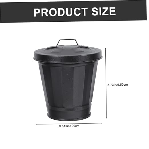 GLEAVI 2pcs Slim Metal Trash Cans Mini Desktop Garbage Bins Classic Farmhouse Style Decorative Wastebasket for Home Decor
