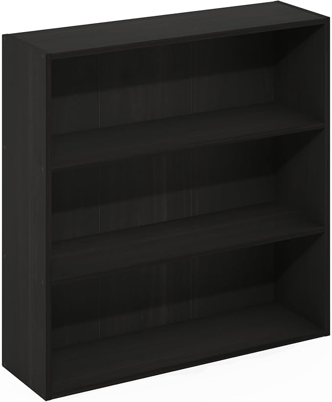 Furinno PASIR Book Shelf, 3-Tier Bookshelf with Open Storage Shelf, Standing Bookcase, 9.3 x 31.3 x 31.5, Easy Assembly, for Living Room, Bedroom, Home Office, Espresso