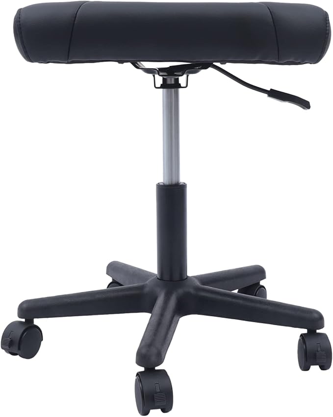 Office Footrests, Foot Stool Under Desk with Wheels, Adjustable Height Office Foot Stool, Ergonomic Rolling Leather Foot Stool Leg Rest 360° Rolling Footrest for Home Office