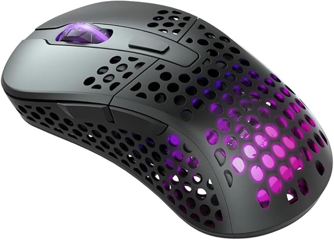 Xtrfy M4 Wireless, Wireless Ultra-Light Gaming Mouse, Optimised for E-Sports, 2.4 GHz, RF RGB Lighting, Adaptable Ergonomic Right-Handed Mouse, Rechargeable, Black