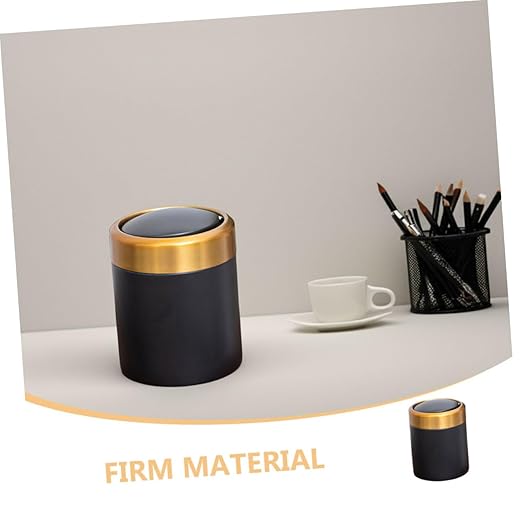ABOOFAN Mini Stainless Steel Trash Can with Lid Compact Round Desktop Waste Bin for Bathroom Bedroom and Kitchen Slim Design for Small Spaces