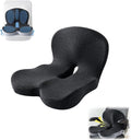 Back and Seat Cushion, Ergonomic Memory Foam Seat Cushion Lumbar Support Pillow for Office Chair, Car,Wheelchair,Home,Office (Dark Gray A)