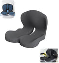 Back and Seat Cushion, Ergonomic Memory Foam Seat Cushion Lumbar Support Pillow for Office Chair, Car,Wheelchair,Home,Office (Dark Gray)