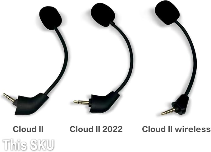 Replacement HyperX Game Mic 3.5mm Uncleligt Microphone Boom for Kingston HyperX Cloud X, Cloud 2 II, Cloud Core, and Cloud Pro Silver Gaming Headset, not for 2022 Cloud 2