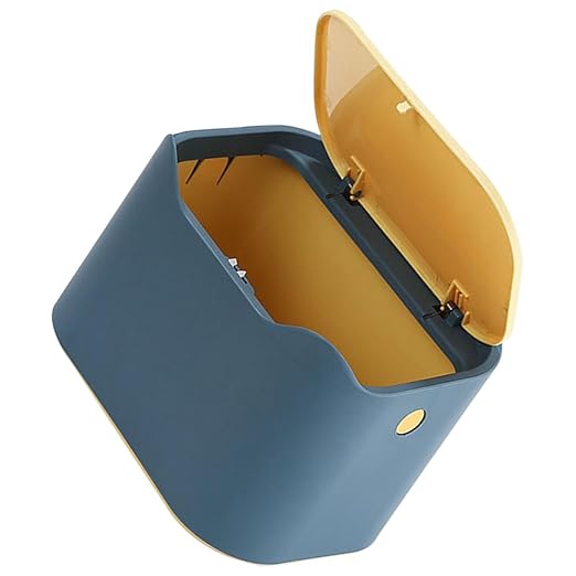 Desktop Garbage Can Lid Plastic Trash Bin for Home Office Dorm Lightweight Tabletop Waste Container for Easy Daily Use and Colors