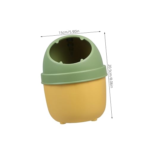Operitacx Cute Half Lid Trash Can Mini Desk Waste Basket Lid for Office Study Dorm Dinosaur Design Small Trash Bin for Bedroom