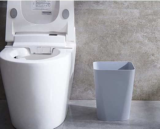 Lawei Set of 4 Plastic Small Trash Can - 1.6 Gallon Square Wastebasket Garbage Can for Home Kitchen Office Bathroom