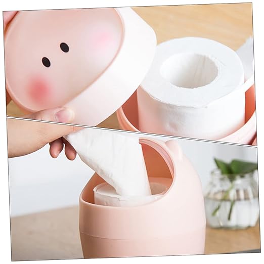 Cabilock Slim Can Flip Lid Desktop Garbage Bin Storage Bin for Kitchen Trash Can for Bedroom