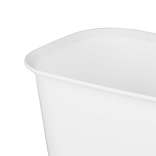 Sterilite 5.5 Gallon Rectangular Wastebasket Easy to Clean Open Top Durable Home Kitchen Trash Bin, Fits 8 Gallon Liner, 24 Pack, White