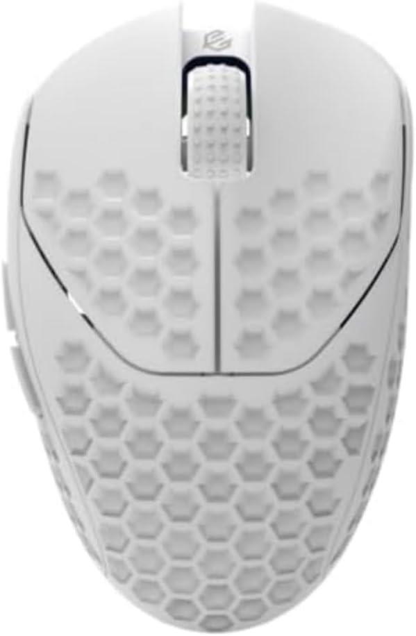GWolves HTR Lightweight Wireless Fingertip Grip Gaming Mouse,~28Gram,8K-Report,Low Latency,PAW3395 26,000CPI,Nrf52840 CPU,6 Programmable Btns,On-Board Memory,PC/Mac and Laptop (No-Honeycomb, White)
