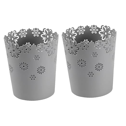 SOLUSTRE 2pcs Slim Garbage Can Desktop Trash Cans Dual Compartment Countertop Storage Bin