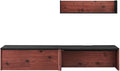 Modway EEI-6311-BLK-CHE Kinetic 38" Wall-Mount Office Desk with Cabinet and Shelf, Black Cherry