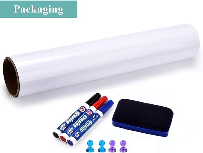 Magnetic Wall Decal Whiteboard: 24” x 39” Vertical Peel & Stick Dry Erase Board Sticker for Wall | No-Ghosting PET for Home Office, Kitchen & Workspace (Magnet-Receptive)