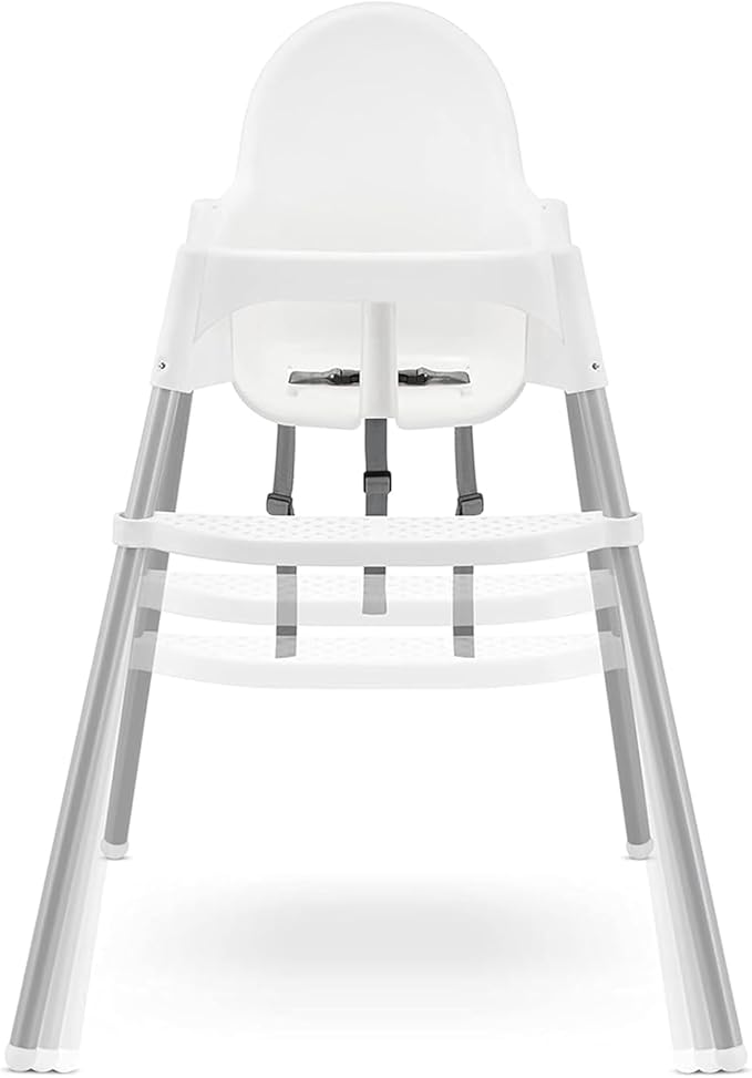 High Chair Footrest, Adjustable Height Baby Highchairs Pedal Portable Plastic Foot Rest for Baby HighChair Accessories, Compatible with IKEA Antilop High Chair Footstool (White)