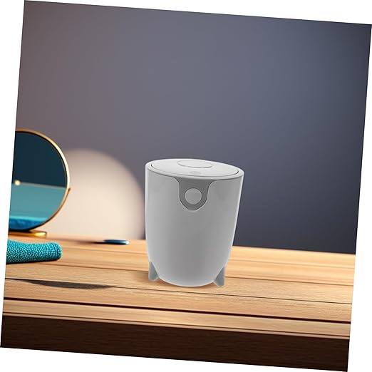 Zerodeko Small Trash Can with Lid Mini Desktop Garbage Bin for Home Office Slim Waste Basket for Kitchen Bathroom Bedroom Portable Indoor Trash Can Cute Design