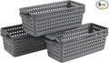 Farmoon 6 Pack Slim Storage Baskets, Grey Plastic Organizer Basket