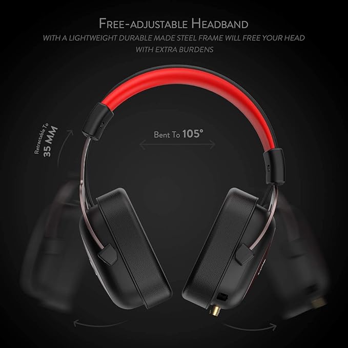 Redragon H510 Zeus Wired Gaming Headset - 7.1 Surround Sound - Memory Foam Ear Pads - 53MM Drivers - Detachable Microphone, Works for Multi-Platforms PC, PS4/3 & Xbox One/Series X, NS