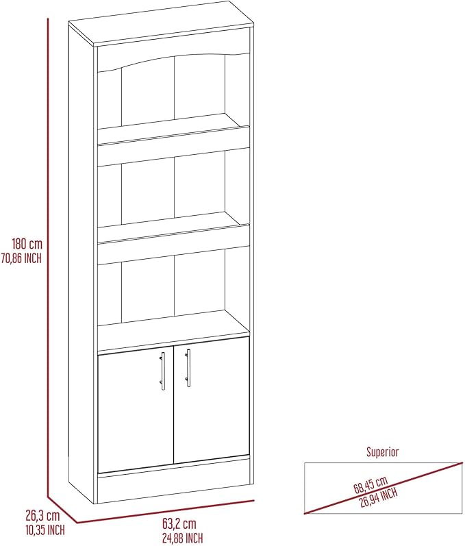 2 Piece Office Set, Bookcase + Desk, Light Gray