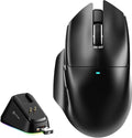 MAMBASNAKE×Attack Shark V6 65g Lightweight RGB Gaming Mouse with Magnetic Charging Dock, BT/2.4G Wireless/Wired 1K Polling Rate, 25K DPI, Programmable Mice for PC/Mac/Laptop(Black)