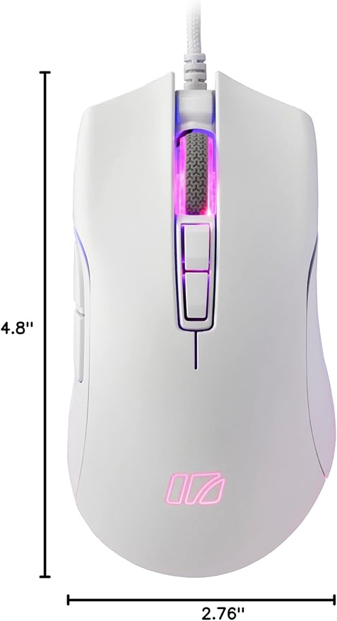 i-rocks M31E RGB Wired Gaming Mouse : 6400 DPI Optical Sensor - 60 Million Click lifespans - Compatible Software - 7 Programmable Buttons - Plain White