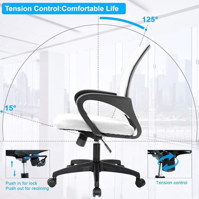 BestOffice Ergonomic Mesh Office Chair – White