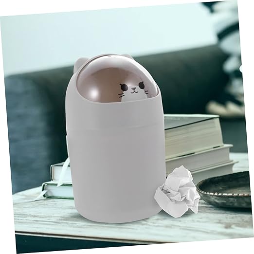 MAGICLULU Desk Trash Can Slim Plastic Garbage Can Lid Bedroom Desktop Mini Trash Bin for Office