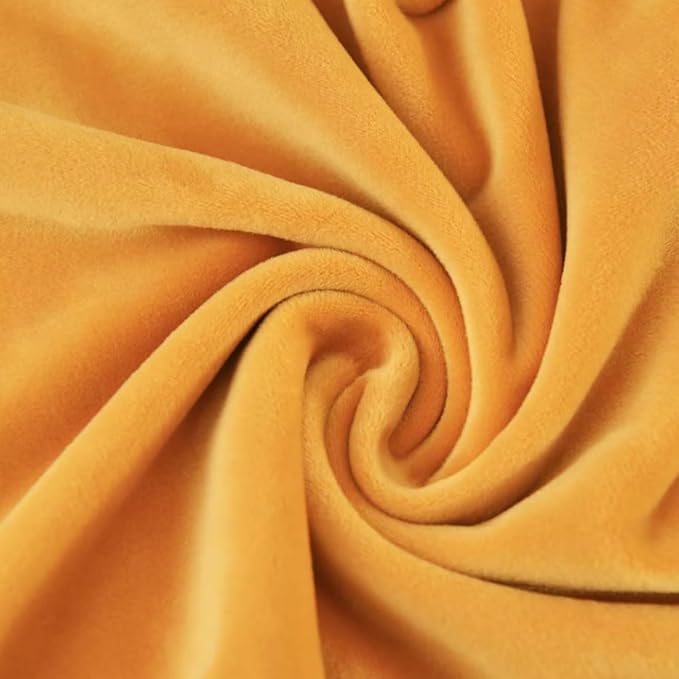 Ottoman Cover Square Velvet Ottoman Covers Protector for Footrest Foot Stool Furniture Stretch Comfortable with Elastic Bottom Small Yellow
