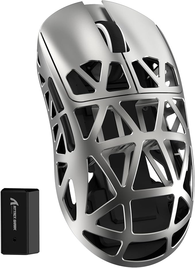 ZIYOU LANG x Attack Shark R2 Superlight Wireless Gaming Mouse,Magnesium Alloy, PixArt PAW3950 Sensor,Adjustable 42K DPI,8K Hz Polling Rate,5 Programmable Button,Long Battery Life,PC/Mac/Xbox/PS-Grey