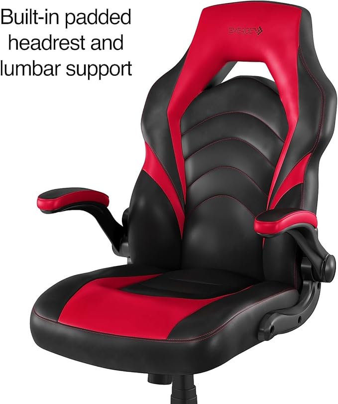 STAPLES Emerge Vortex Gaming Chair, Ergonomic, Adjustable Height, Swivel, Black