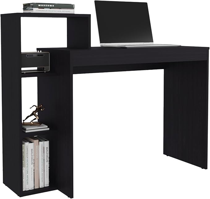 Wide Classic Writing Desk with 4 Side Open Shelves for a Bookcase and, Simple Work Top Surface, Modern Home Office Computer Desk. Generous Surface Area: Offers ample space for your computer, books,