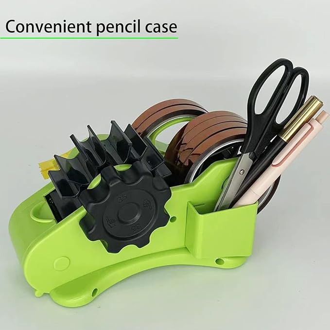 SHDSL Green Multi-Roll Heat Tape Dispenser Sublimation 1" and 3" Core Double Reel Cores Sublimation for Heat Transfer Tape, Semi-Automatic Tape Dispenser with Compartment Slots