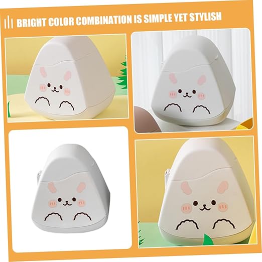 PRETYZOOM Mini Desktop Trash Can Cute Animal Design Waste Bin for Home Office Compact Decorative Garbage Holder Lid for Desk Car Small Xj Rabbit