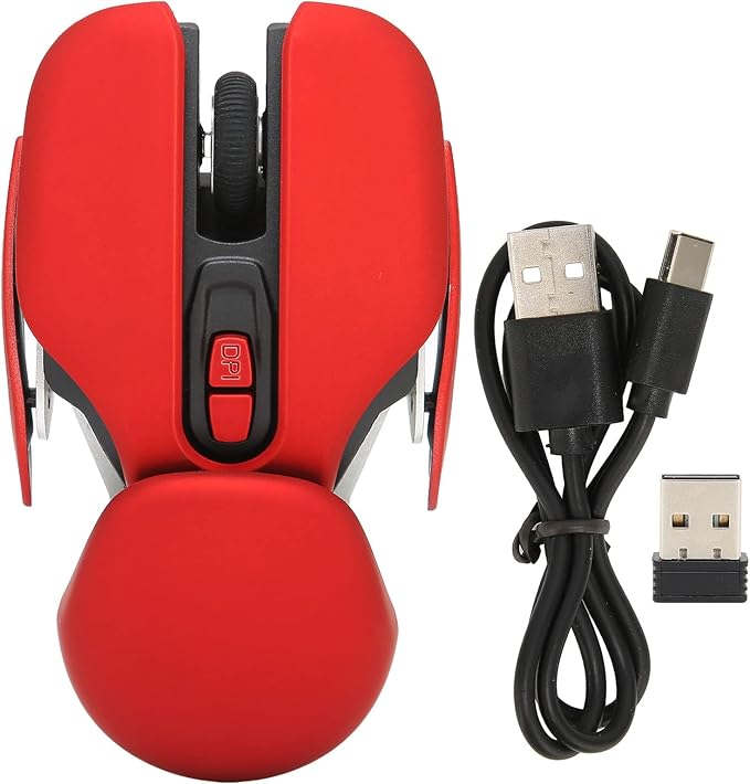ciciglow Ergonomic Gaming Mouse with Adjustable 800/1200/1600 DPI, 16 Way Automatic Frame Skip Rechargeable Laptop Tablet Computer Office Optics for GAMER, PC