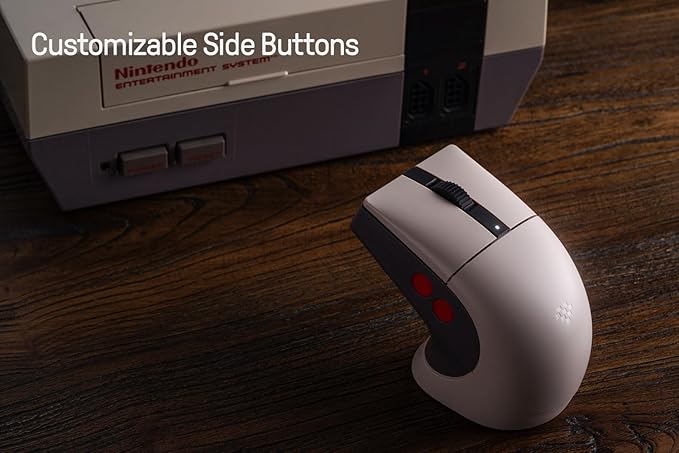 8Bitdo Retro R8 Mouse with Charging Dock, PAW 3395 Optical Sensor DPI 26K, 4K Polling Rate, Programmable Buttons, Kailh Sword GM X Micro Switches, Ambidextrous - N Edition